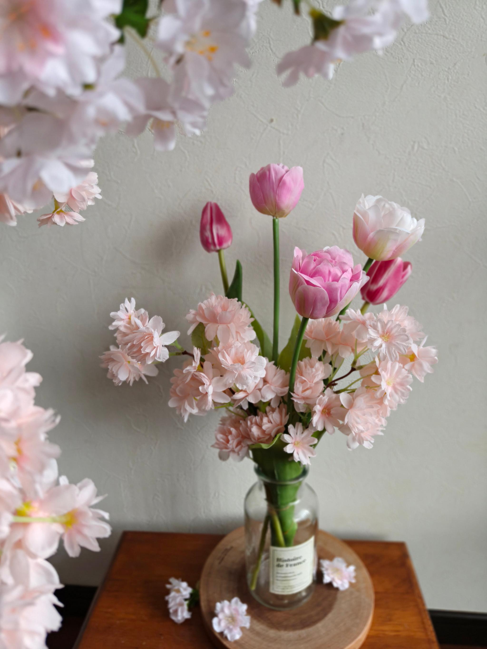 桜とチューリップのブーケ ひなまつり2026 インテリア お祝い花 入学祝い 母の日 店舗装飾 桜2026 新作2026 | 11枚目